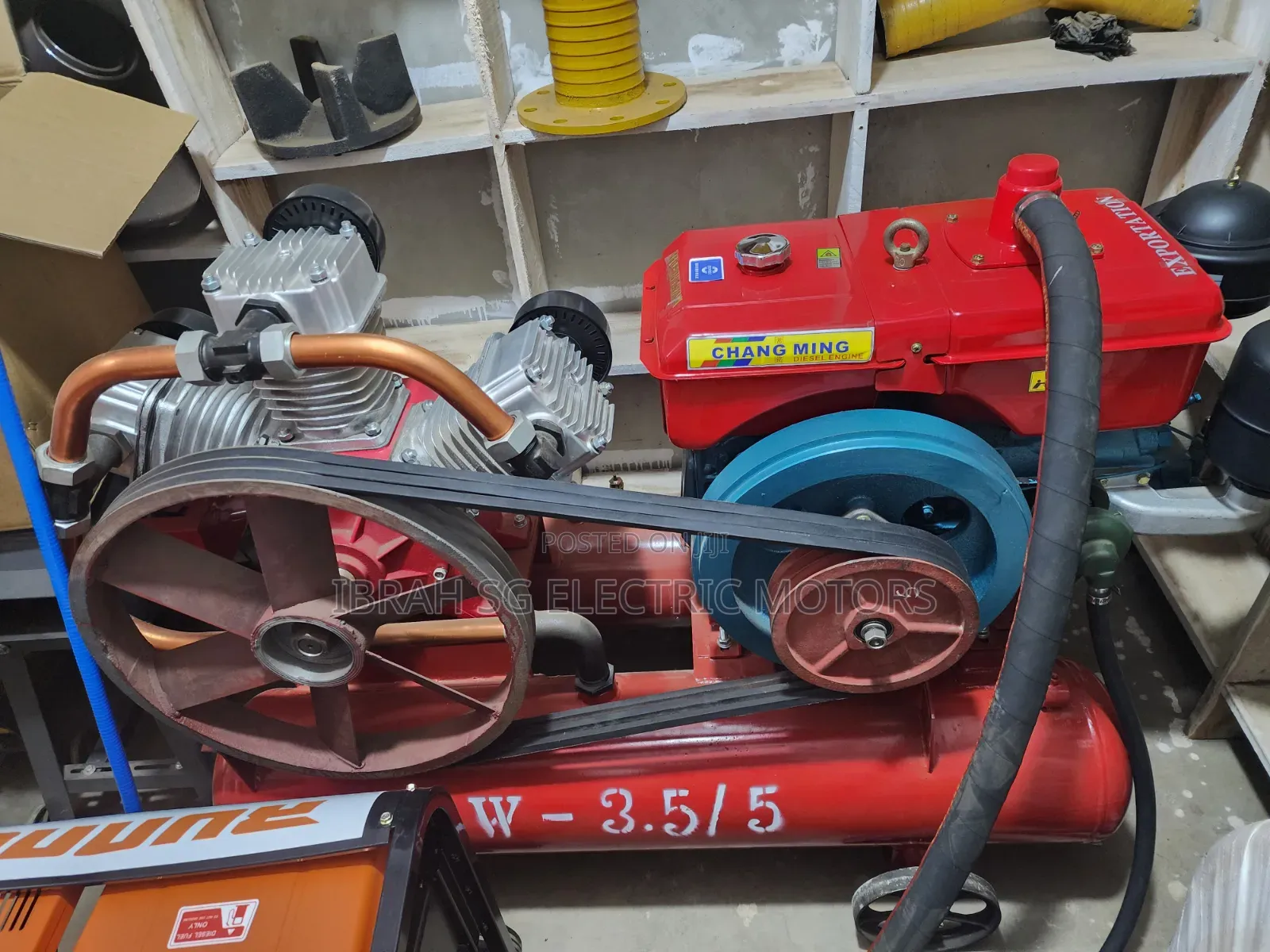 Air Compressor Double Tanks Engine Driven