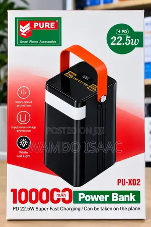 PURE 100,000mAh Power Bank With Built-in LED Flashlight