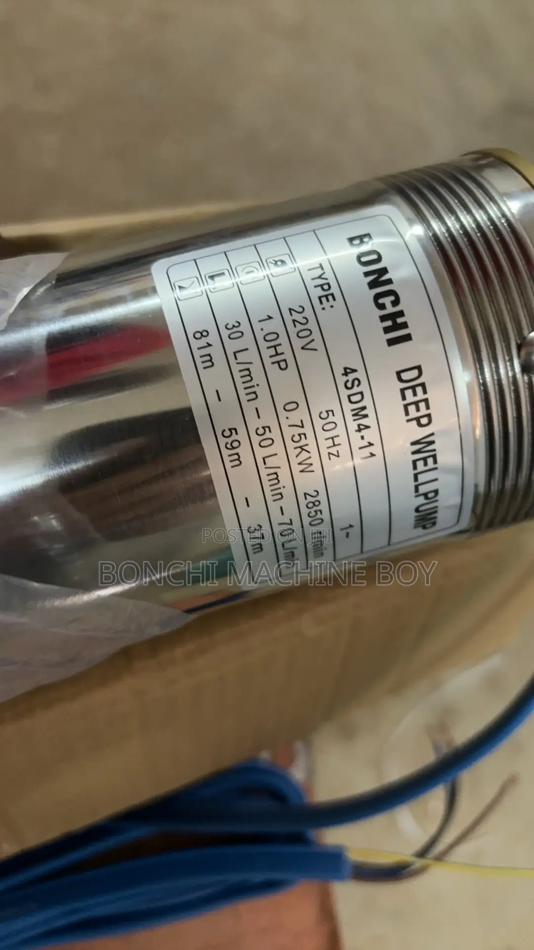 Bonchi 81m Deep Well Submersible Pump 4”