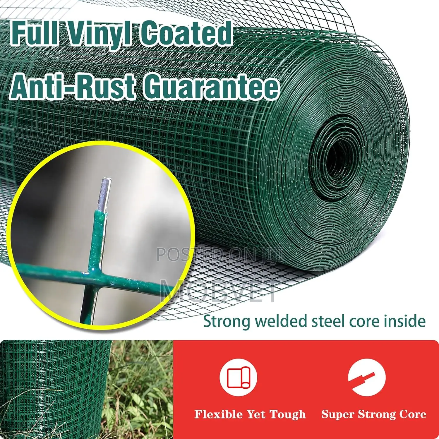 Green PVC Coated Wire Mesh for Poultry, Farm and Fence Applications