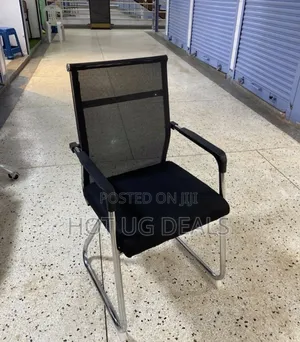 Modern Ergonomic Mesh Office Visitor Chair (Chrome Sled Base)