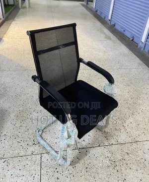Ergonomic Mid-Back Mesh Cantilever Office Visitor Chair – Black