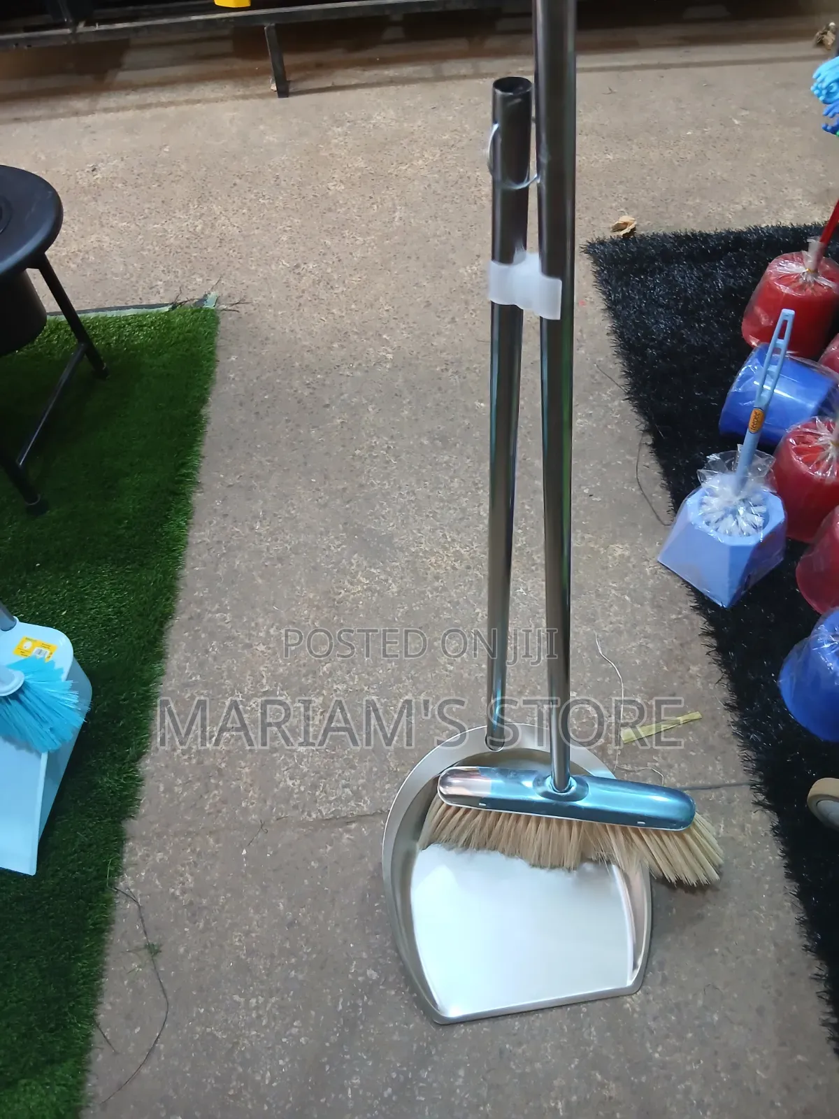 Stainless Steel Broom and Dustpan Set for Indoor Cleaning