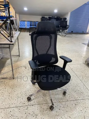 High-Back Mesh Office Chair With Adjustable Headrest, Lumbar Support