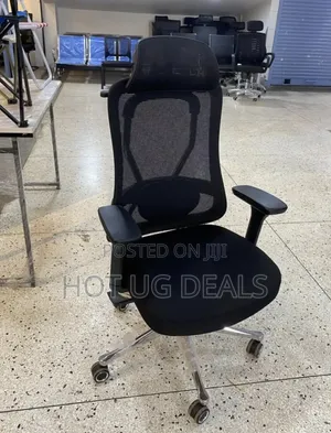 High-Back Mesh Office Chair With Adjustable Headrest, Lumbar Support