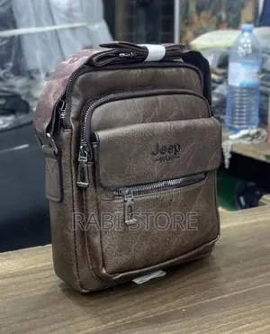 Leather Cross Bag Jeep, Brack / Brown