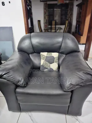 Black Leather Sofa Set for Sale