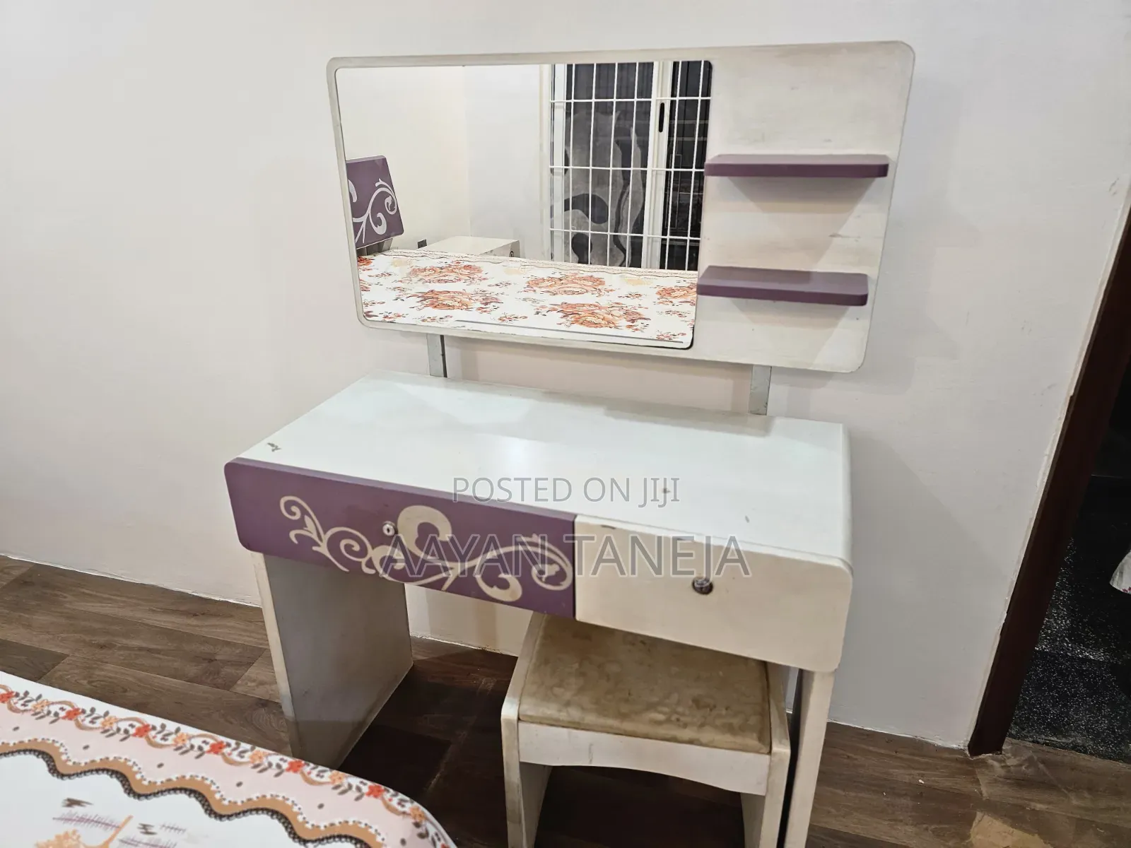 Purple Bed and Dressing Table Set (Matress Included)