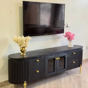 TV Stand/Tvstands Wall/Unit TV Stands Black 7ft