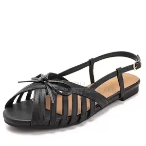 Ladies Stylish Flat Sandals Bow and Flower Design