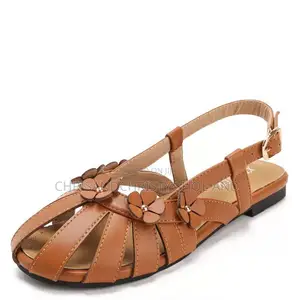 Ladies Stylish Flat Sandals Bow and Flower Design