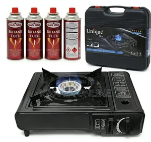 2 in 1 Portable Gas Cooker Outdoor Camp Stove + 4 Butane Gas