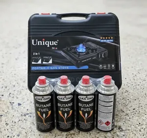 2 in 1 Portable Gas Cooker Outdoor Camp Stove + 4 Butane Gas