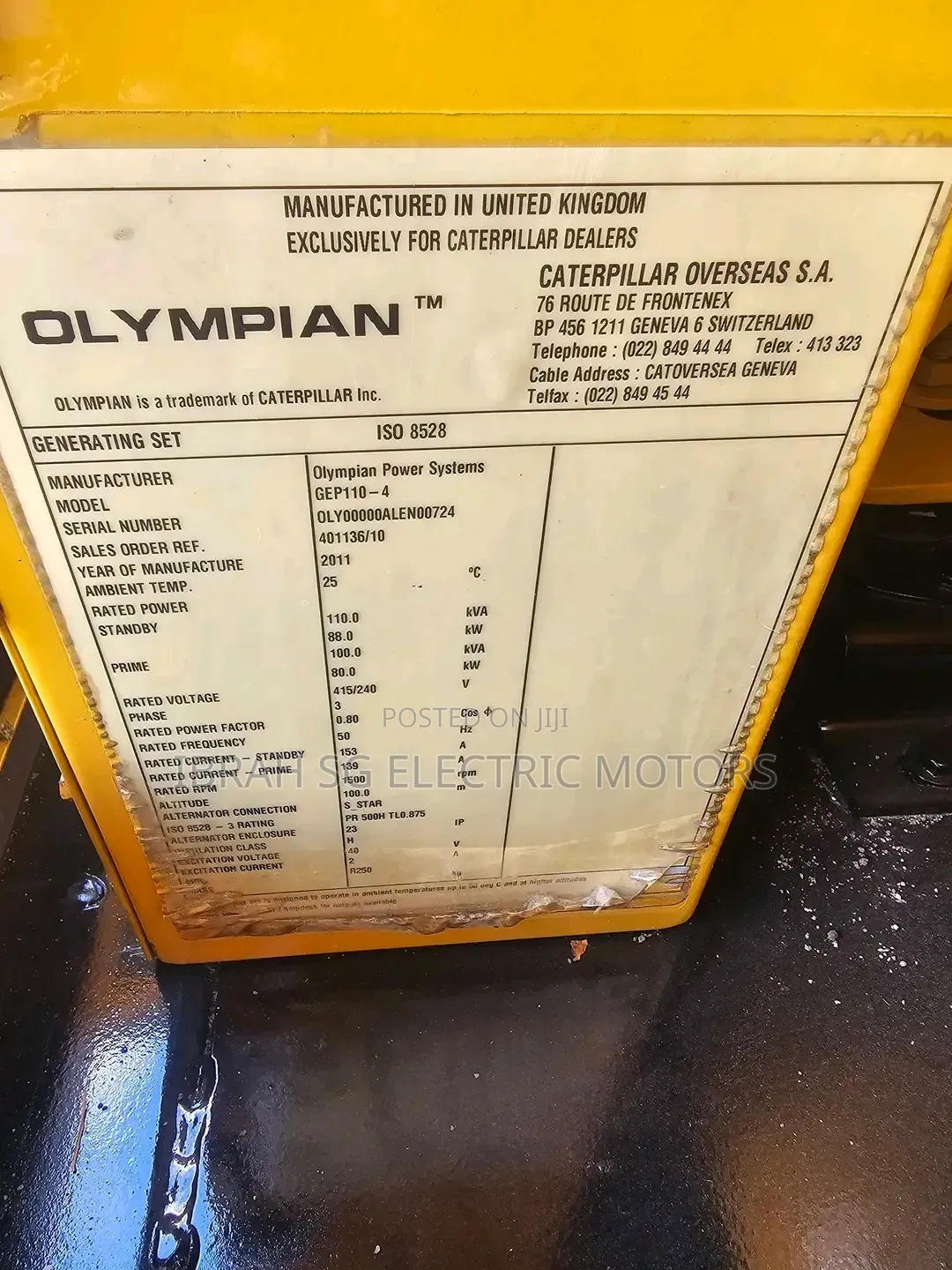 Heavy Duty Silent Diesel Generator 110kva Original