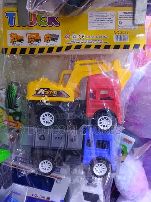 Set of Plastic Construction Toy Trucks