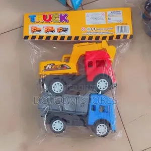 Set of Plastic Construction Toy Trucks