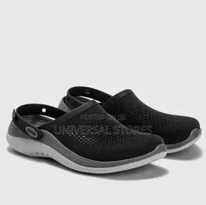 Crocs LiteRide 360 Clogs in Black and Slate Grey.