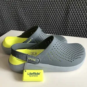 Crocs LiteRide 360 Clogs in Black and Slate Grey.