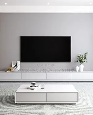 White- Tvstand- 1.8m- And -Center -Table- 4ft -Bianca- Wall- Storage