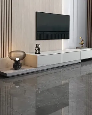 White- Tvstand- 1.8m- And -Center -Table- 4ft -Bianca- Wall- Storage
