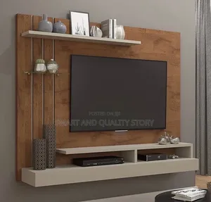 TV-Stand -Wall- Unit- TV- Stands- White -and -Brown- Colors
