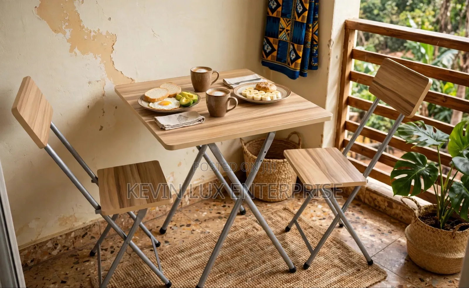 Foldable Table With 2 Chairs