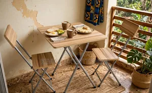 Foldable Table With 2 Chairs