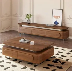 Brown Center Table With Storage/Living Room Beautiful Designs