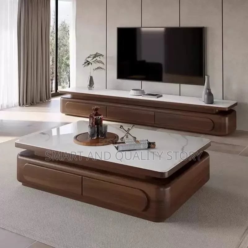 Brown Center Table With Storage/Living Room Beautiful Designs