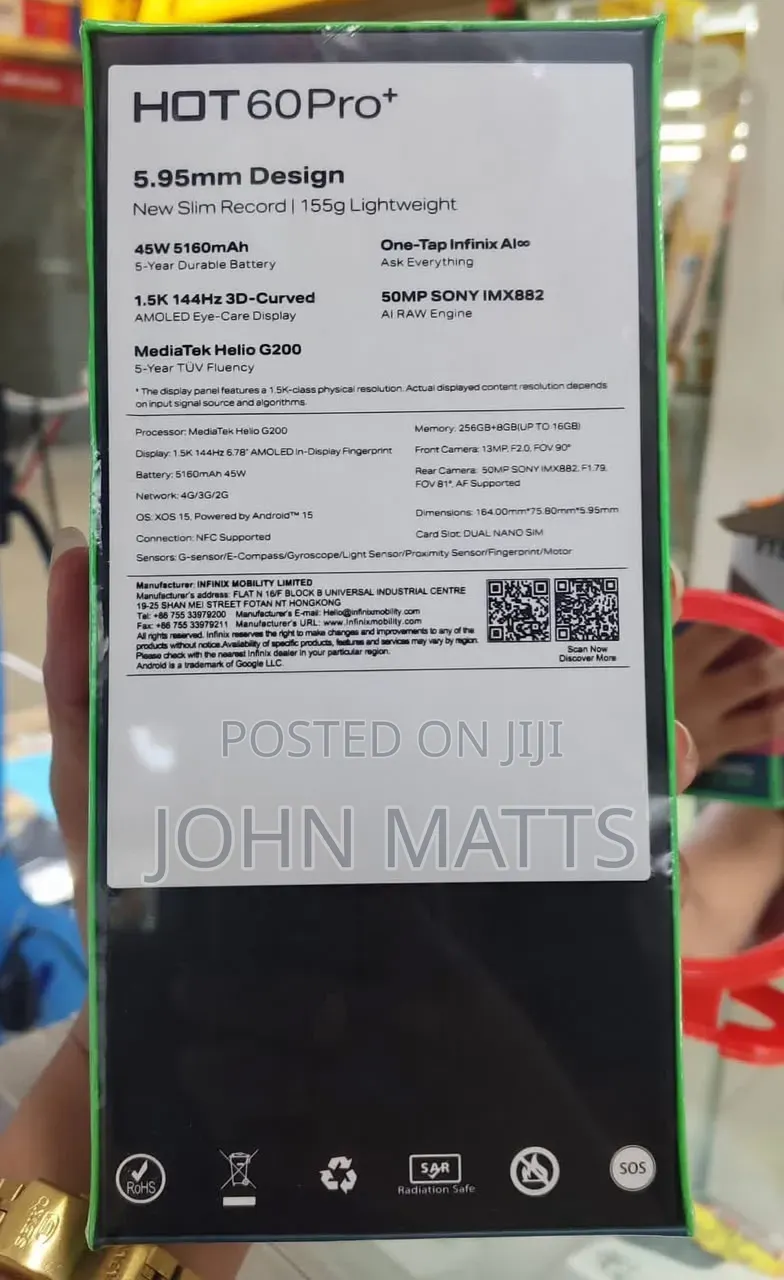 New Infinix Hot 60 Pro+ 256 GB White