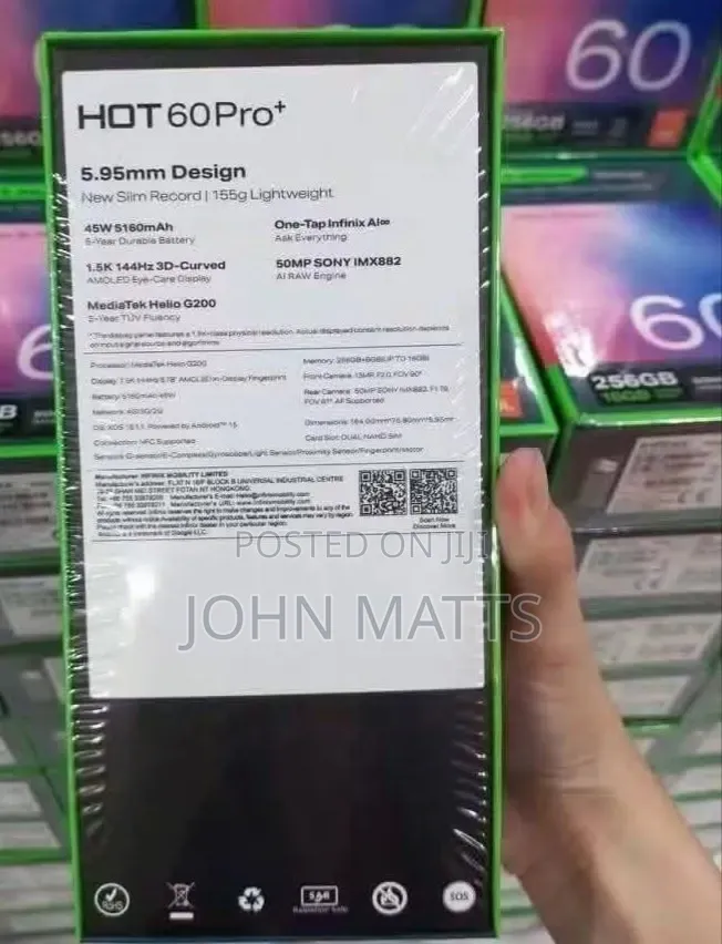 New Infinix Hot 60 Pro+ 256 GB Black