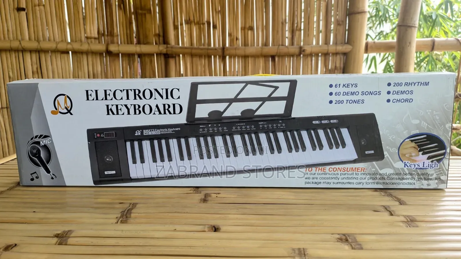 61 Electronic Keyboard With Paper Holders