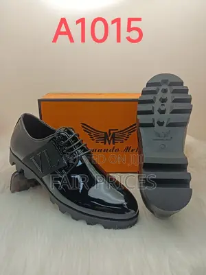 Shinny Leather Oxfords Black