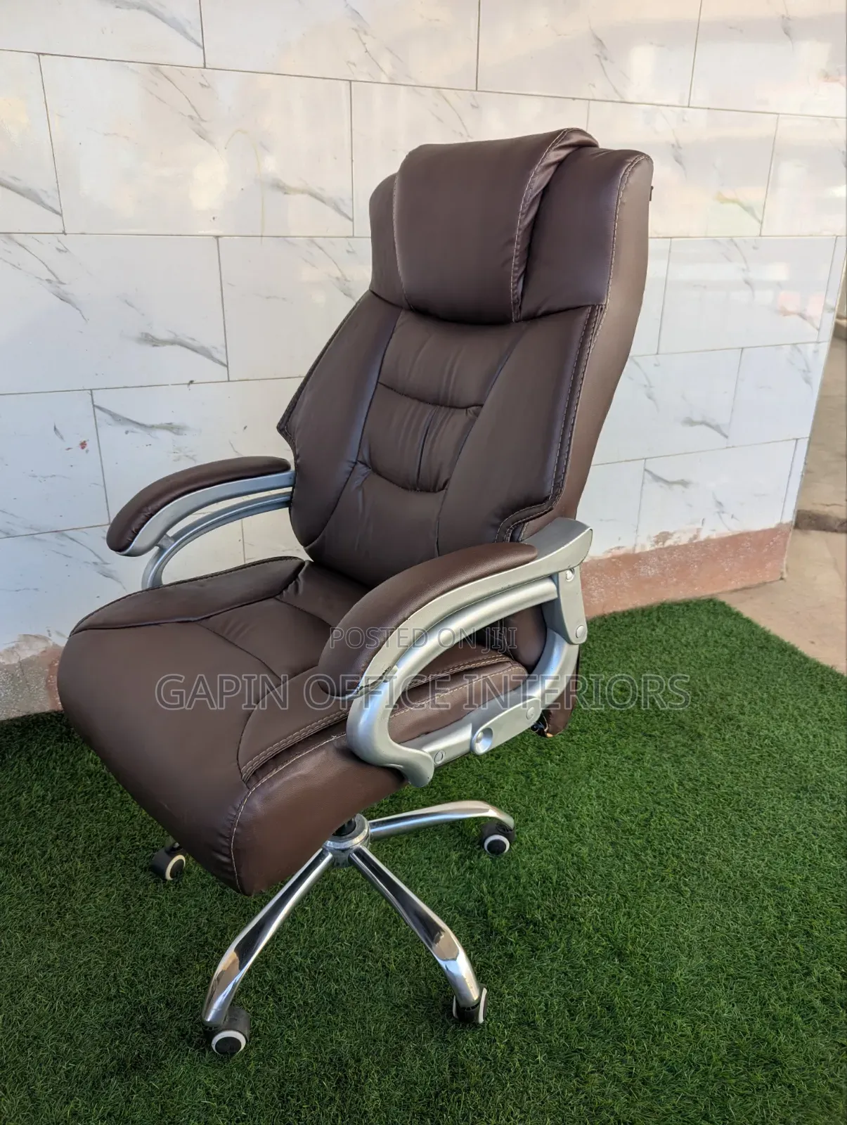 Refurbished Brown Executive Office Chair, Adjustable Height