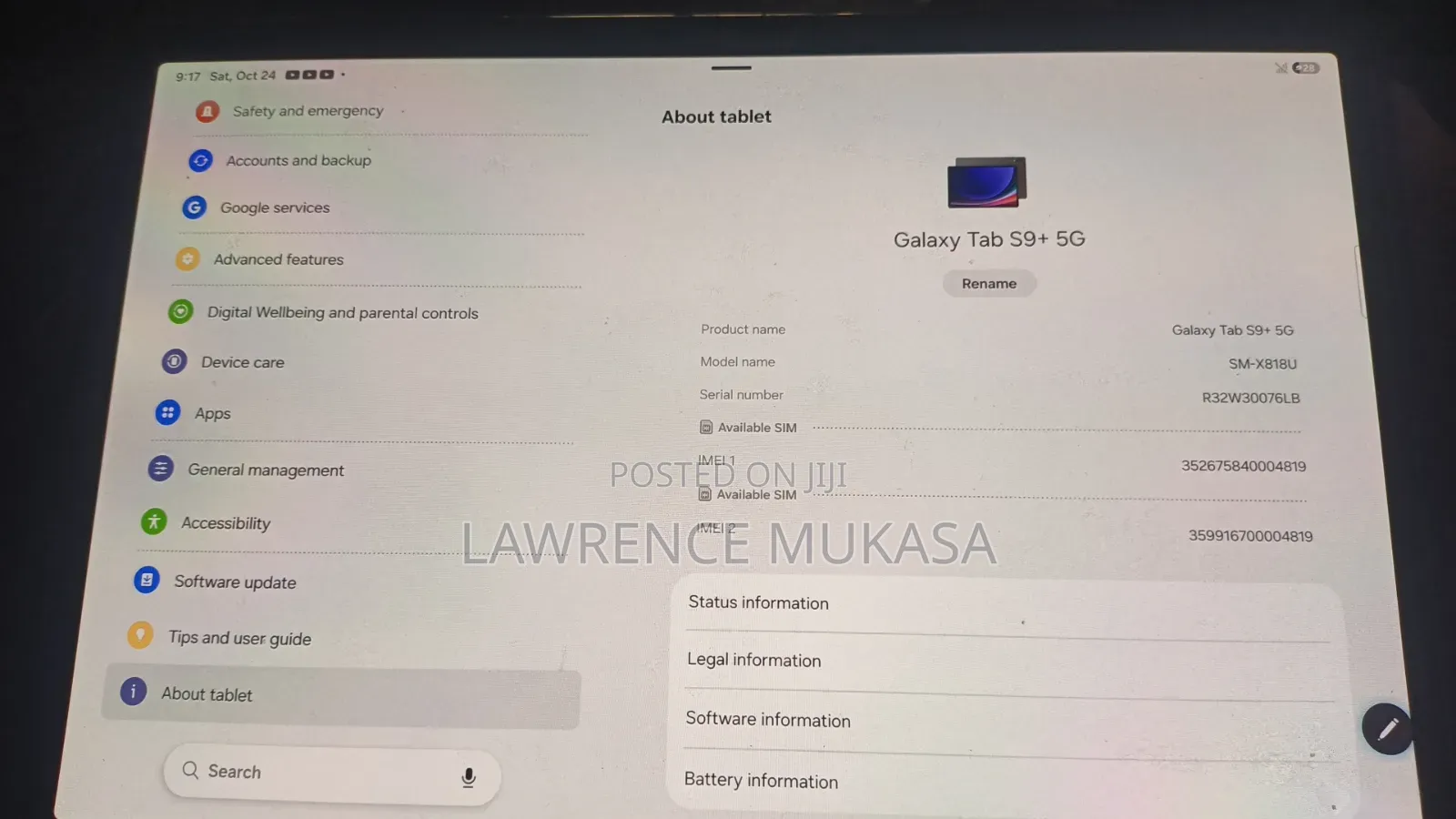 Samsung Galaxy Tab S9+ 256 GB Black