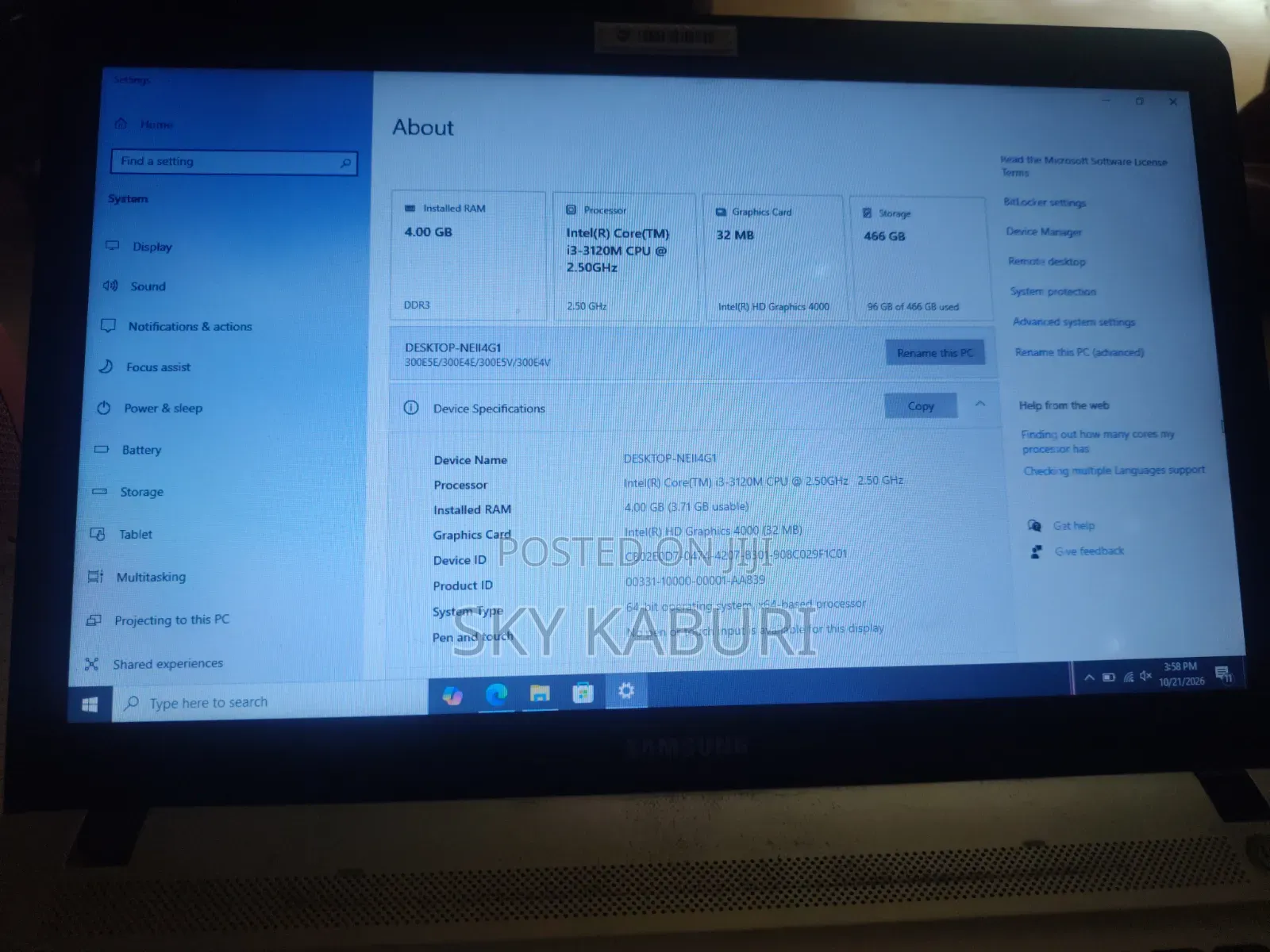 Laptop Samsung NP300E5E 4GB Intel Core i3 HDD+SSD 500GB