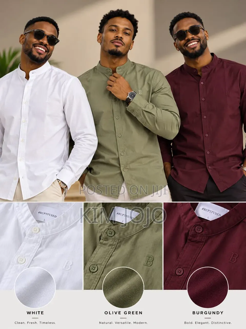 Colarless Long Sleeved Shirts