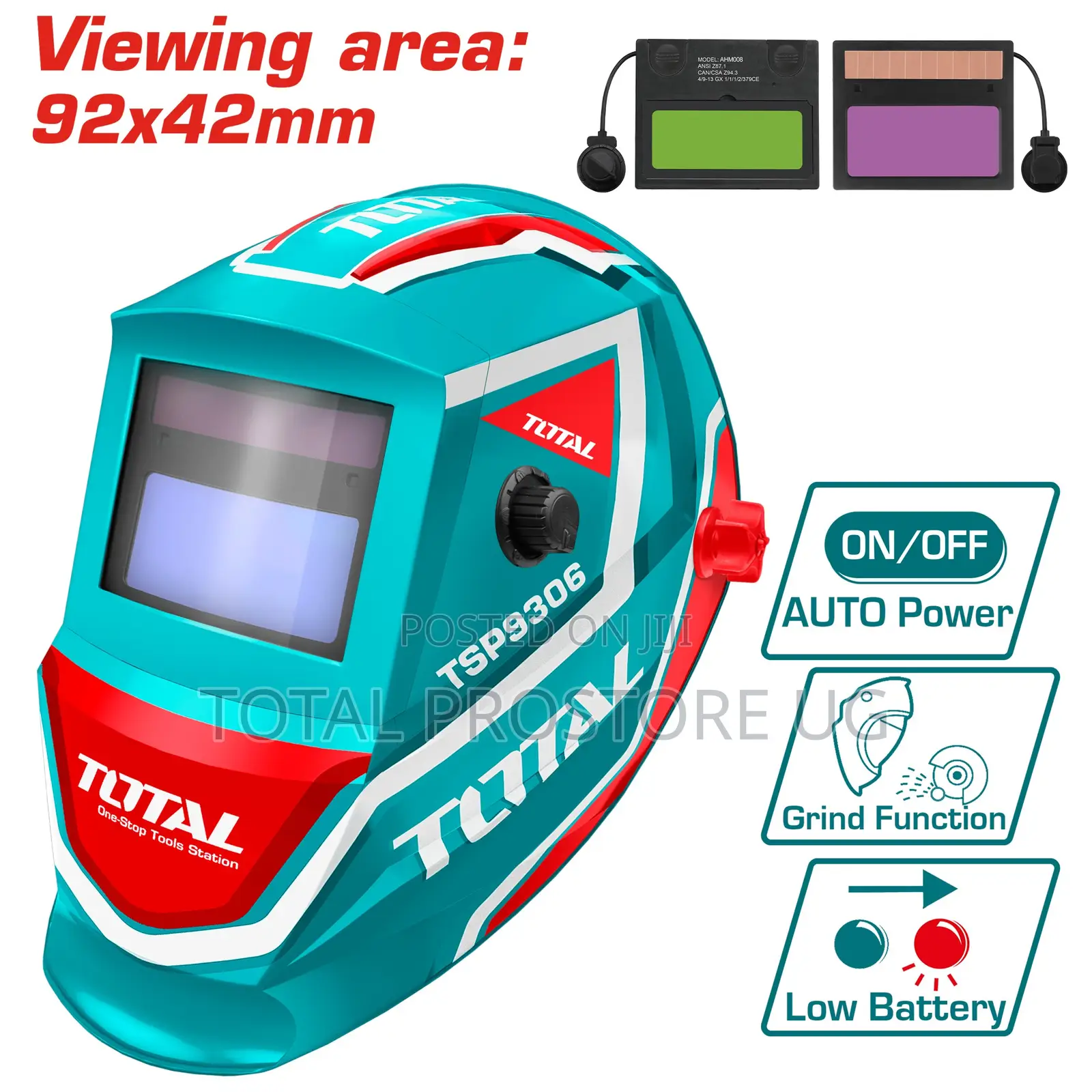 Auto-Darkening Welding Helmet 92x42mm