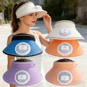Fan Sun Visor Hat Featuring a Built-in Electric Cooling Fan