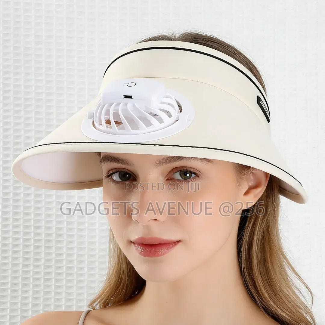 Fan Sun Visor Hat Featuring a Built-in Electric Cooling Fan