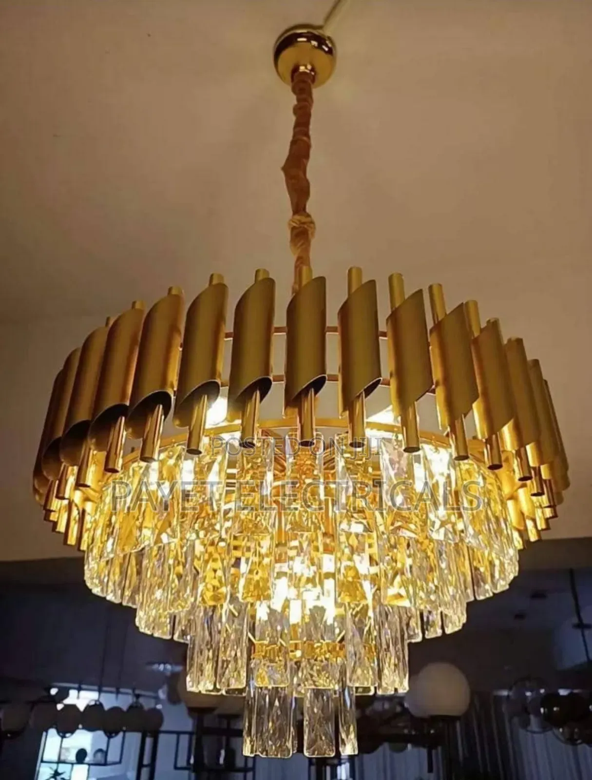 Goldish Modern Crystal Chandelier Light