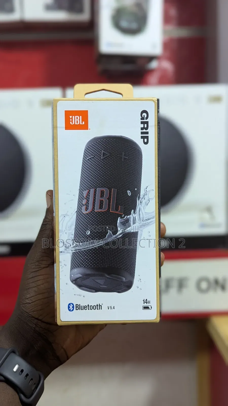 JBL Grip Portable Bluetooth Speaker, Waterproof With Ambient Light