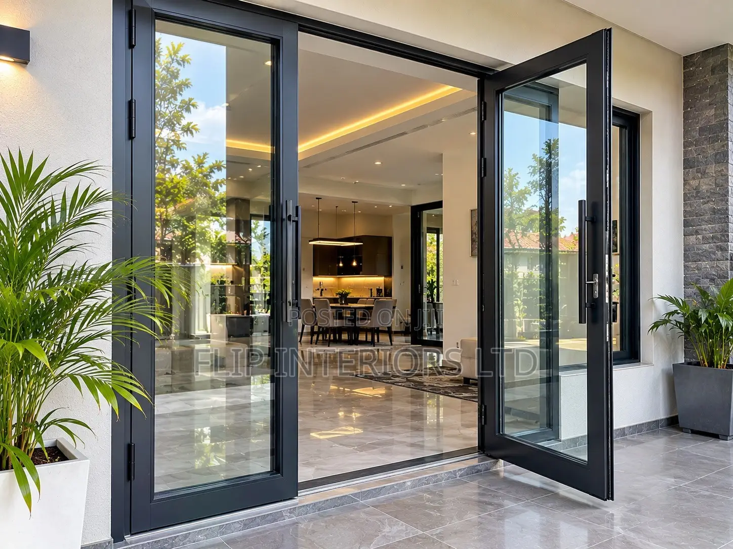 Modern Aluminium Hinged Glass Doors – Supply & Installation