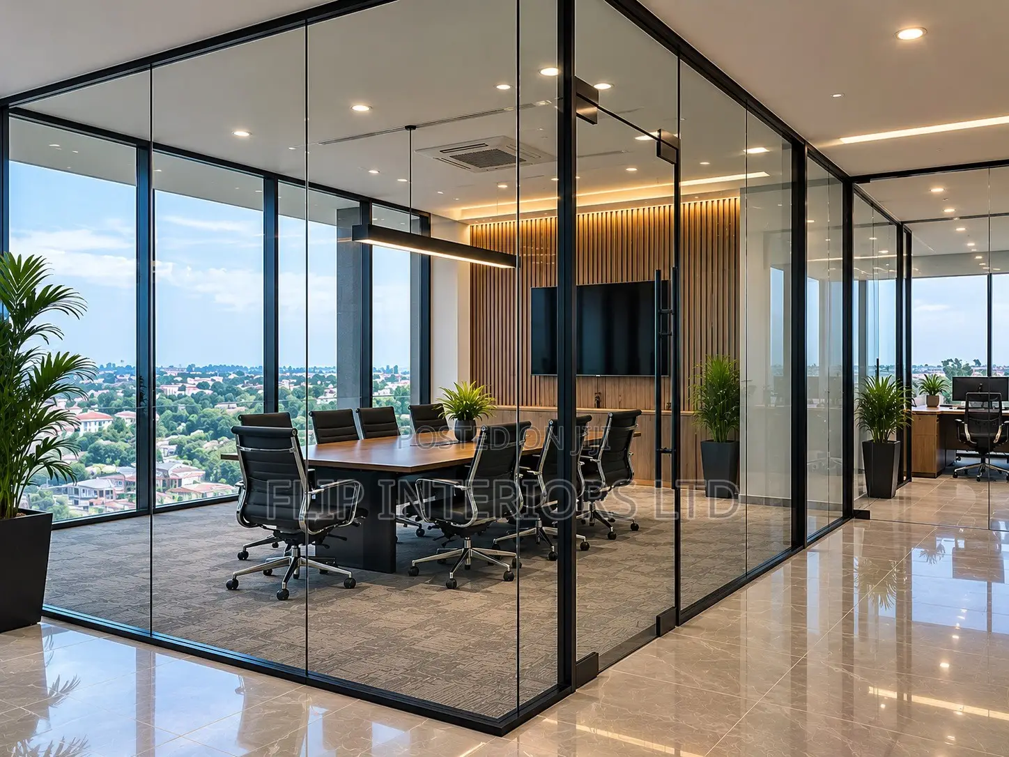 Modern Floor-to-Ceiling Glass Partitions – Supply & Installation