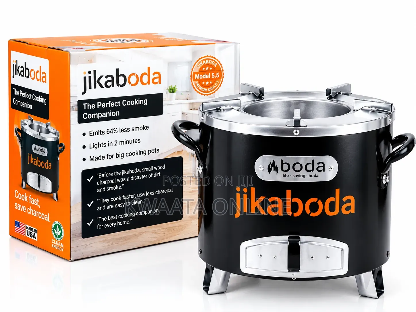Jikaboda Smart Charcoal Stove /– Fuel-Saving & Smokeless Metal Stove
