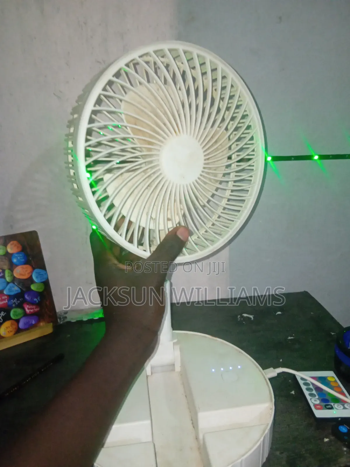 Fan That U Can Move Any Were With It Easly and It Does Not Make U Tire