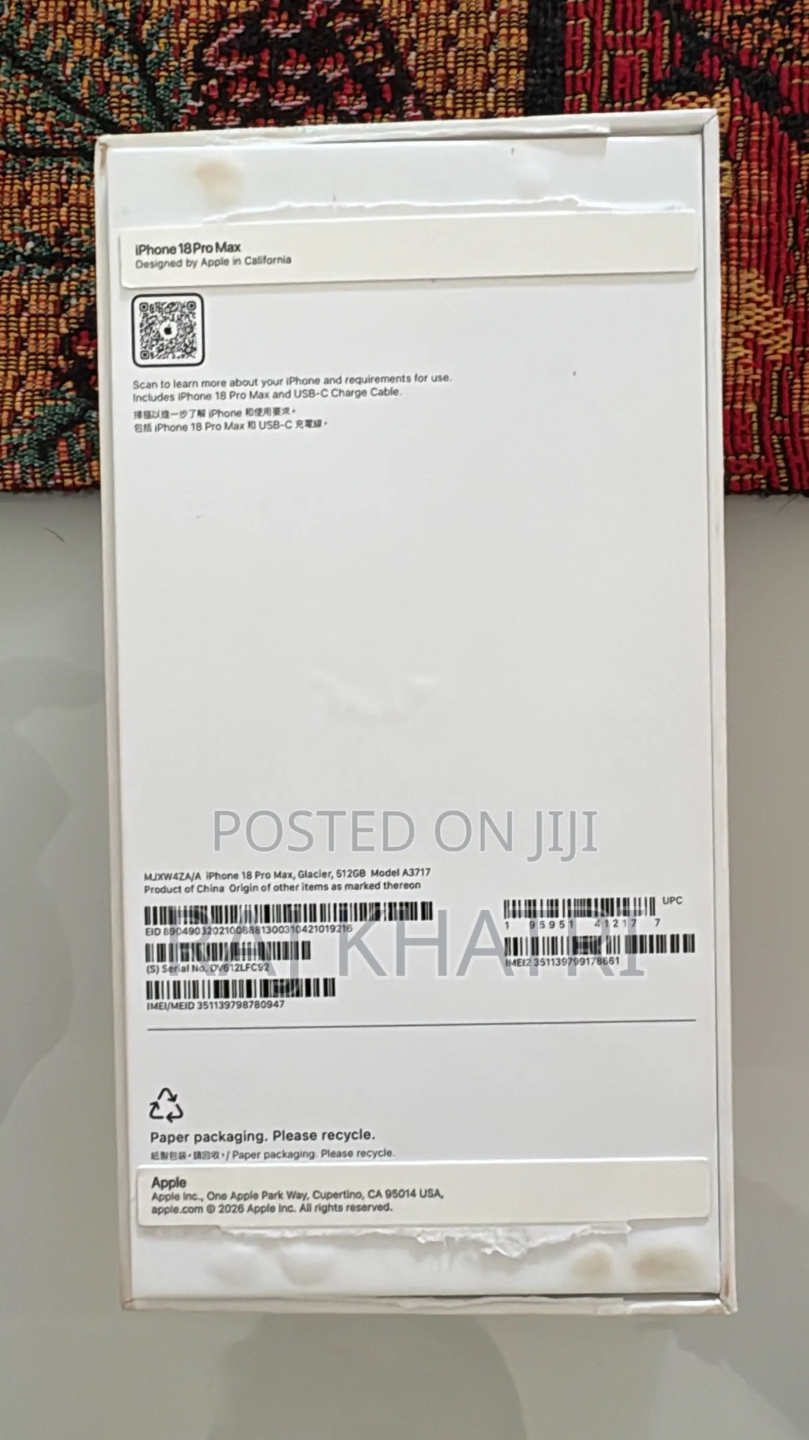 New Apple iPhone 18 Pro Max 512 GB Blue