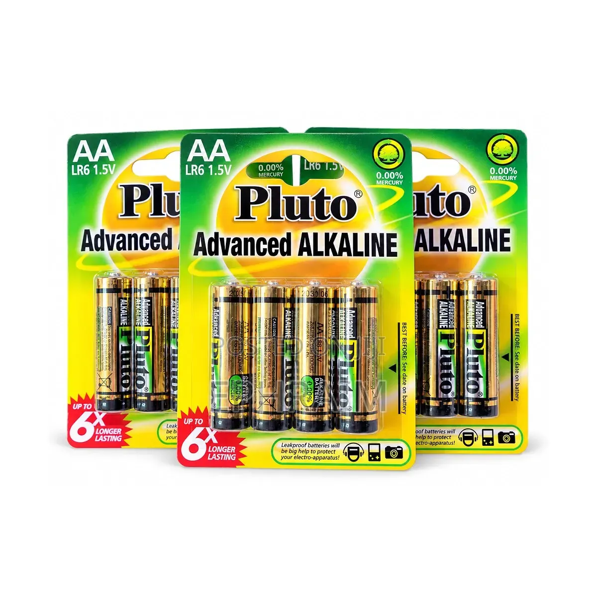 Pluto Advanced Alkaline AA Batteries With a 1.5V LR6