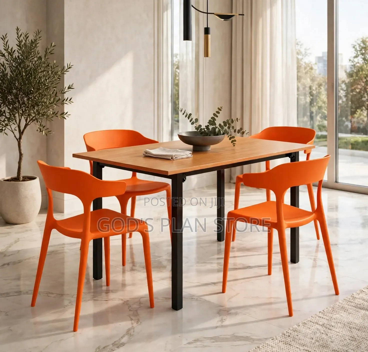 120cm by 60cm Wooden Foldable Dining Table and Chairs