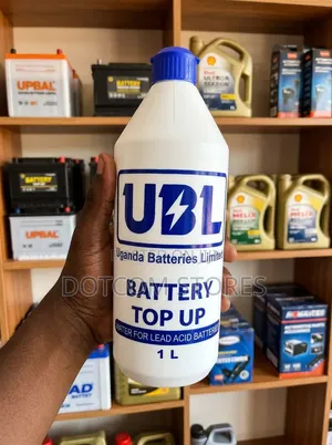 1-Liter Bottle of UBL (Uganda Batteries Limited) Battery Top Up Water